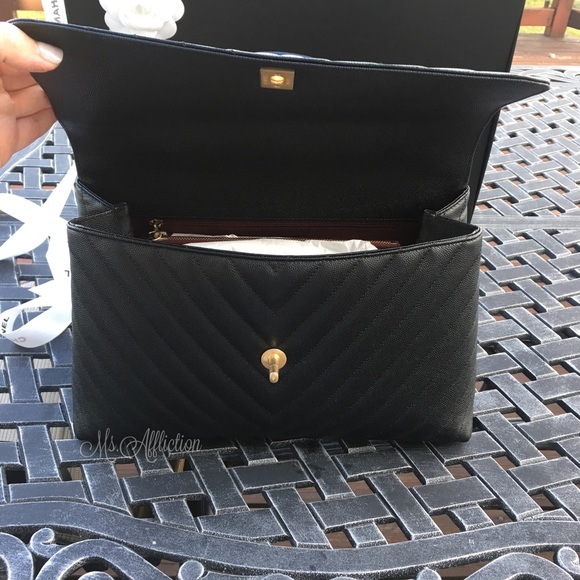 CHANEL Authentic CC Coco Handle Flap Bag Caviar - Picture 7 of 8